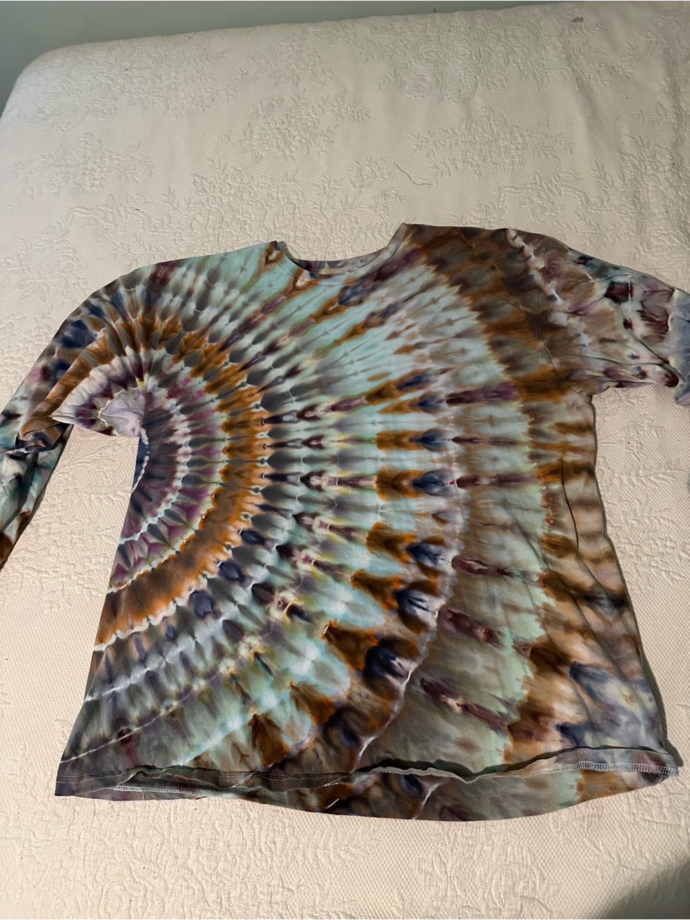 Tultex Tie-Dye Shirt in Aqua, Purple & Brown Tones